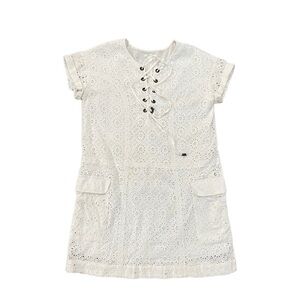 Tularosa Cover Up White Small Dress Eyelet Laser Cut Cotton